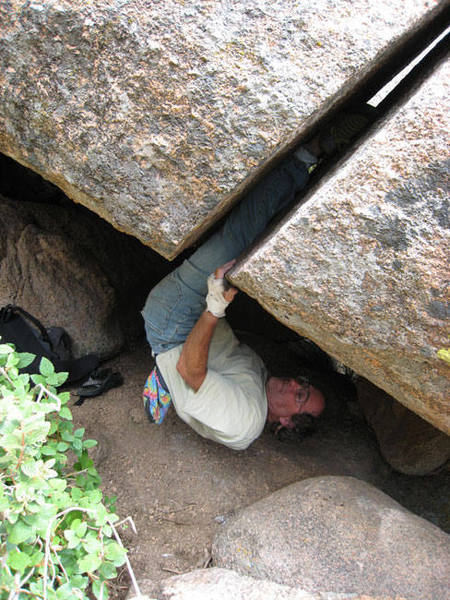 Jay Anderson nearing the crux lip moves.