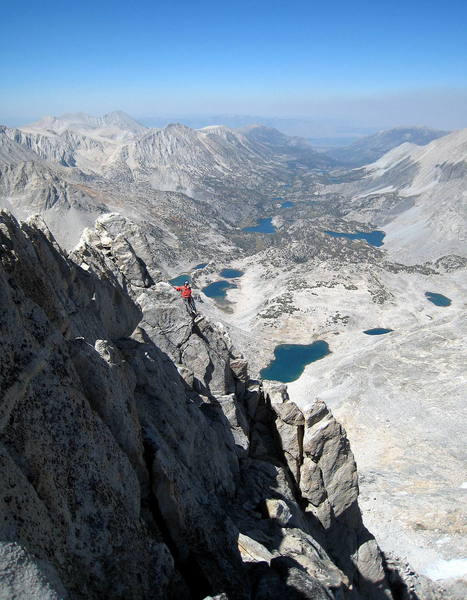 The final 4th class pitches to the summit. Note the "smog" in the background due to the [[Zaca Mesa fire]]http://independent.com/news/2007/jul/28/zaca-mesa-fire-again-sends-smoke-coast/ burning north of Santa Barbara.