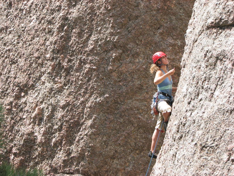 Unknown climber on the Abbot Arete, Sat 18 Aug, 07.