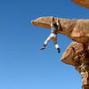 "Bouldering" near the base of the Eastern Reef Slabs.