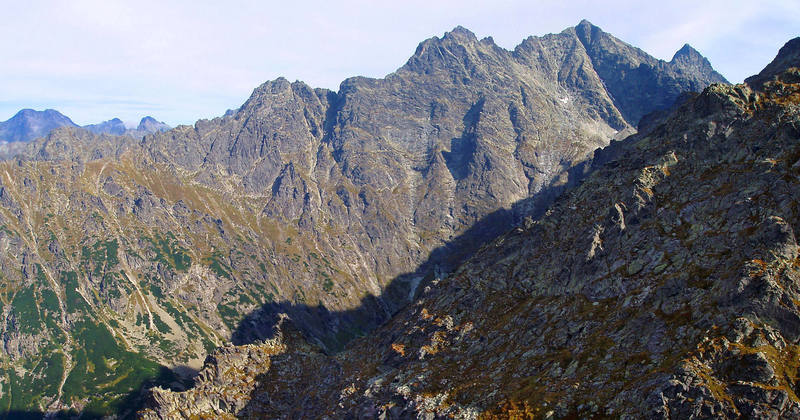 Tatras. Rysy (2499m) and Niznie Rysy from the west.