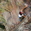 Anthony Yenason on the fourth pitch of Yellow Spur.