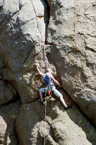 Kate Chandler on the crux of Fuson's Folly, the undercling works pretty well.