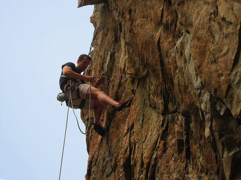 Cleaning the anchor on Hollow Man.