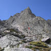 Sharkstooth NE Ridge. Start marked.