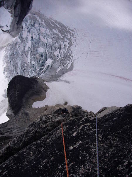 Looking down the route from one of the last pitches