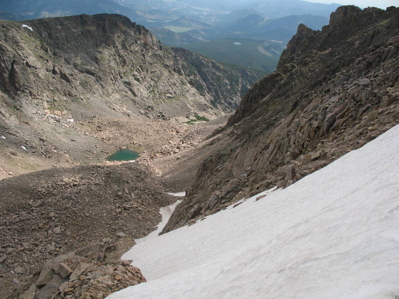 A view of the entire route from the top, Tyndall Gully, 7-21-2007.