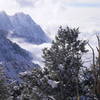 Overlooking Mt. Olympus with SLC covered in clouds.