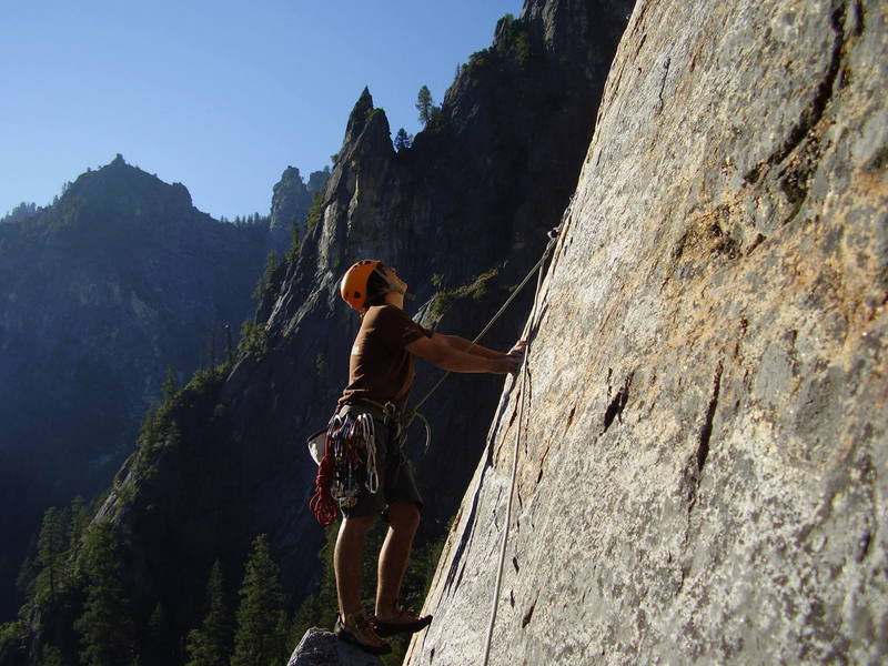 Just before the crux section