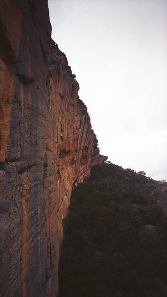 The right end of the Taipan Wall in profile from the top.