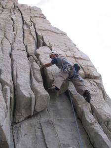 Pitch 1 of Boi-oi-oing.  The crux is a bit past this block.