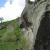 Natalie cleaning the anchor after another fun sport climb at Froggatt Edge.