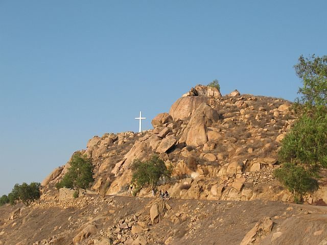 The distinctive white cross, Mt. Rubidoux