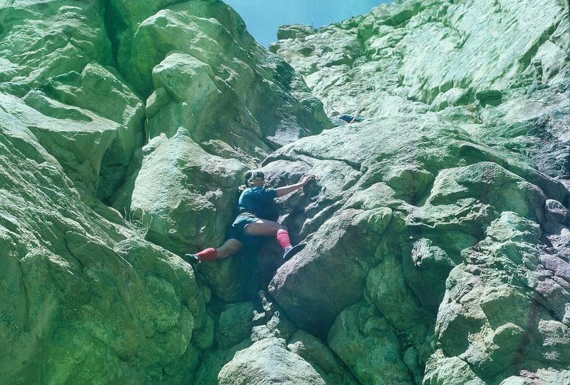 Heather on "Left handed Mantel" 5.7? (1976)<br>
<br>
The "mantel" is directly above her head.