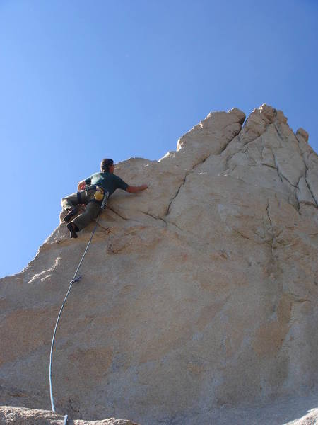 Yours truly about to start the crux<br>
<br>
photo by Tom Donnelly