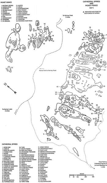 This map is from Touch the Sky and will help enormously navigating the Spires and Picket Fence.  