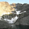 Ypsilon Mountain and the Y Couloir at dawn. Photo by 'Sneaky' Pete Lardy. 