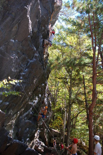 Nick on Centerpiece (Red Helmet). Upon lowering he adamantly declared "That was not a warm-up"