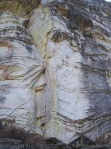 Tombstone climbs the corner system in the center of the photo...