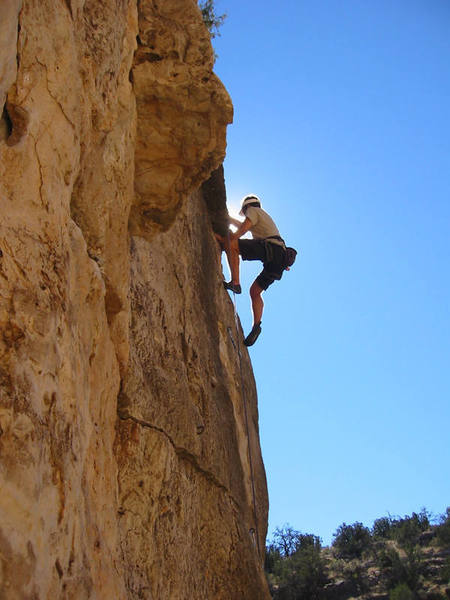 Adam sees the light on Jackson Five Ten (5.10a)