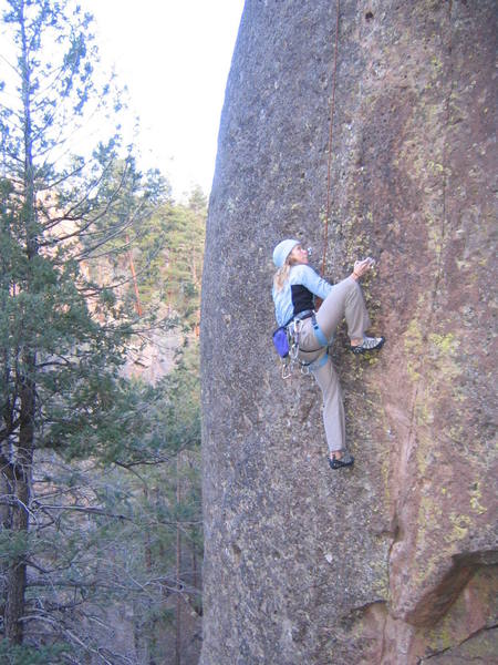 Climbing "Bunga Bunga" in Eagle Canyon.