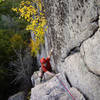 Patric McCarthy on Pitch 2 of Climbin' Punishment. October 2007.