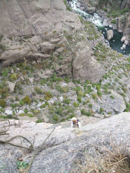 Looking down from the top of pitch one.  