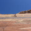 Science Friction (5.9+). Sunshine Wall, Arches National Park, UT.