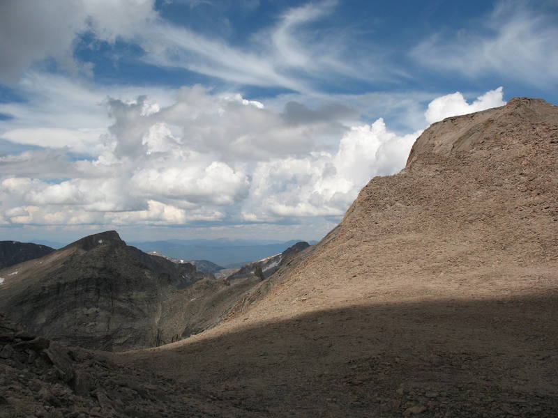 Longs and Pagoda as seen from part way up Mt. Meeker.