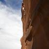Showing the steep upper section of Middle Crack.<br>
<br>
Photo by Alex Cooper
