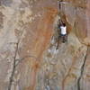 I managed (barely) to lead this classic route on my last Birthday. Photo by Andrew J. Blair, LE*.