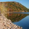 The lake and west bluff, October 2007.