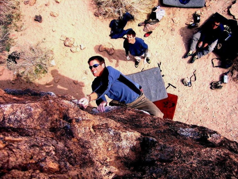 Just exiting the crux<br>
<br>
photo: Mitch Musci