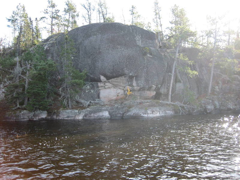 Nice boulder traverse.  Potential for a route to go to the top here to.