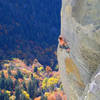 Clay Calhoon on the edge of the Green Adjective Gully in Fall of 2005.