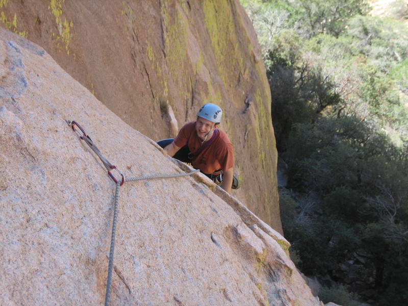 Jon exiting the crack on the first pitch