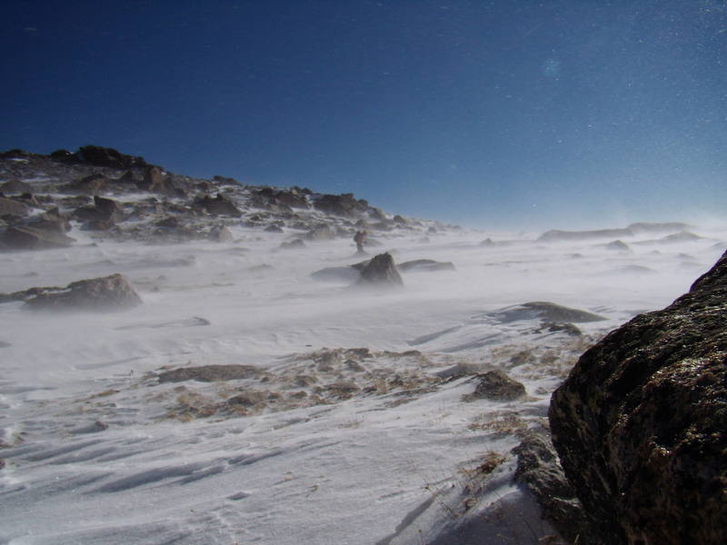 descent from notchtop in some serious wind. Photo Credit: Alan Ream