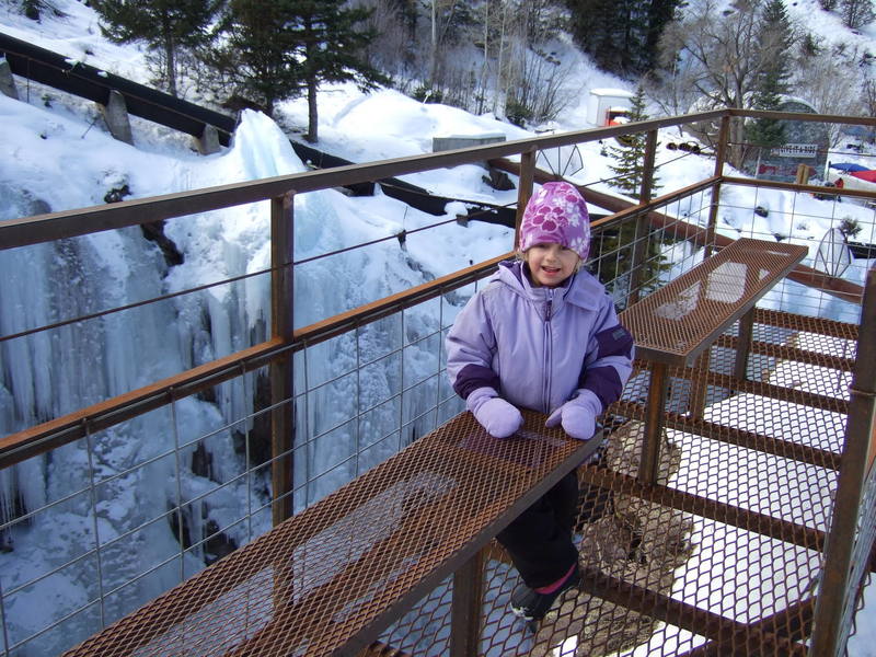 Nena digging the spectating at The Ouray Ice Park.