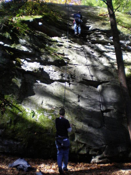 One of the easy TR's.  Walk from the car to bolt anchor and rappel in.