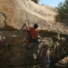 Scott Nomi prepares for the reach to the crimper rail.