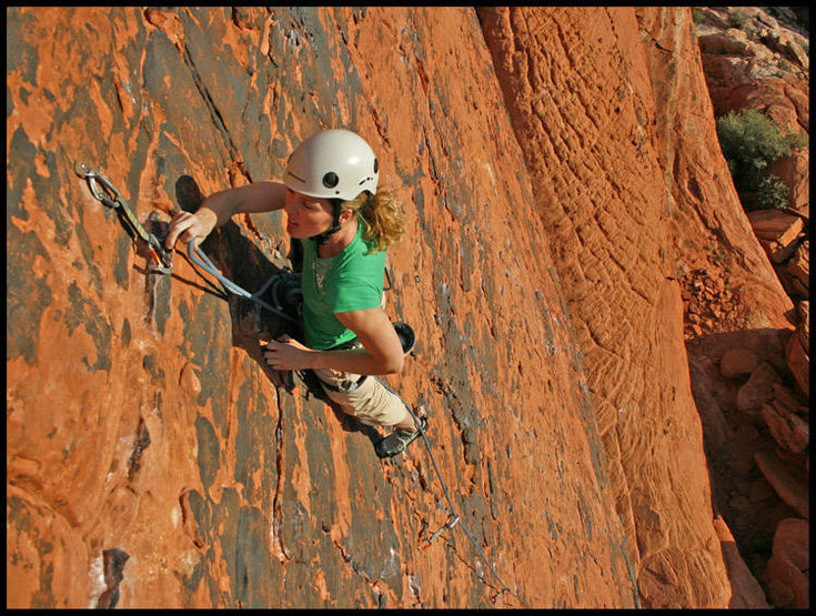 This is Wednesday Hugus getting her first outdoor lead in at Panty Wall.  She cruised it in fine style.