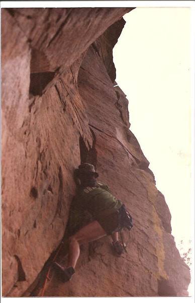 Elgin wall - Mark Kerns climbing