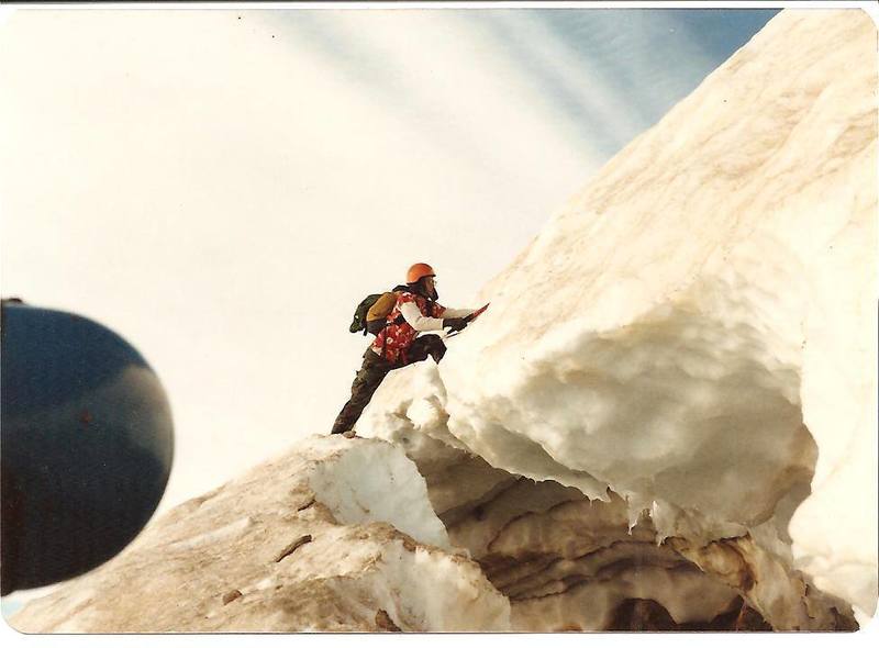 Bergschrund on Cooper Spur