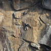 Me pulling into crux on the second pitch.