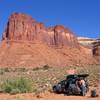 Original Meat Wall. <br>
<br>
Park here, or, save yourself 10-15 minutes by crossing the rutted, rocky wash (high clearance needed) and driving further up the road. 