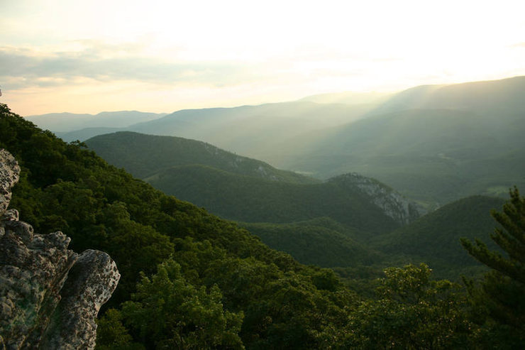 View from behind (east of) Seneca Rocks on North Fork Mountain.