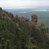 Devil's Thumb seen from the west along Shadow Canyon Trail.