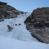 First two pitches of Black Lake's West Gully.   <br>
<br>
Picture by Kevin Cahill