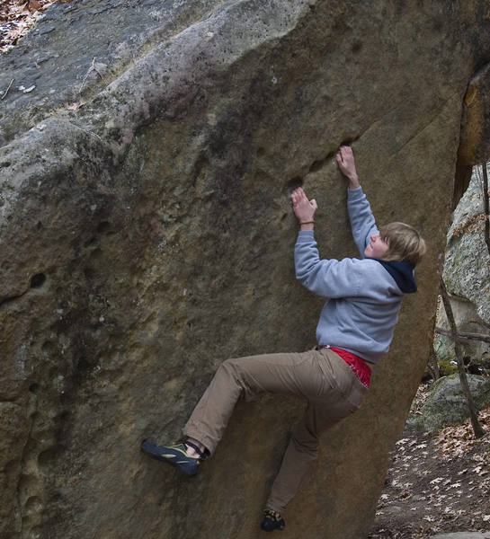 Nate getting established on the start holds.