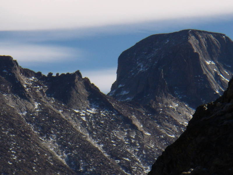 Summit of Longs Peak from the top of All Mixed Up, November 19th 2007.